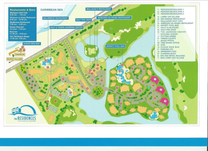Divi Golf and Beach Resort Aruba Map