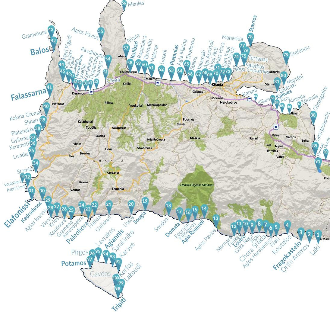 ⭐ Travel Guide For Island Crete ⛵, Greece❗ - Chania Beaches throughout Map of Beaches in Crete