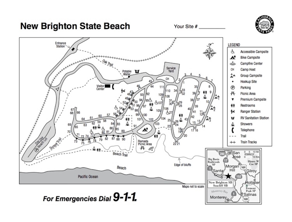 完全保存版】サンタクルーズ海辺のキャンプ &amp;quot;New Brighton State Beach within New Brighton Beach Campground Map