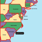 East Coast Map | Myrtle Beach And The East Coast Of The Usa Regarding Map Of East Coast Beaches Usa