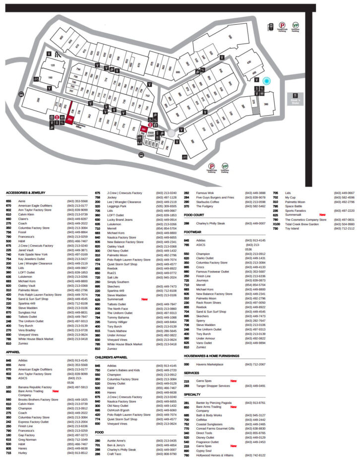 Tanger Outlets Myrtle Beach Map