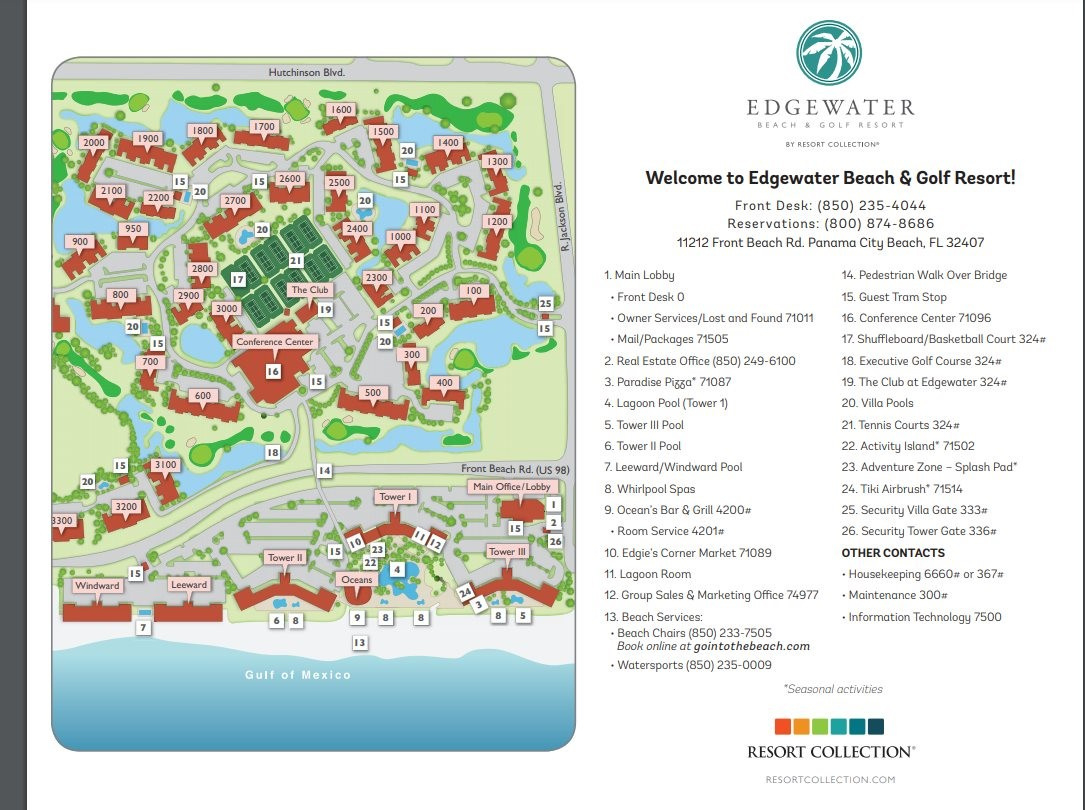 Edgewater Beach Resort Map Panama City Beach Condos For Rentowner pertaining to Panama City Beach Condo Map