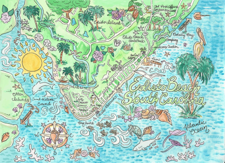 Map of Edisto Beach Sc