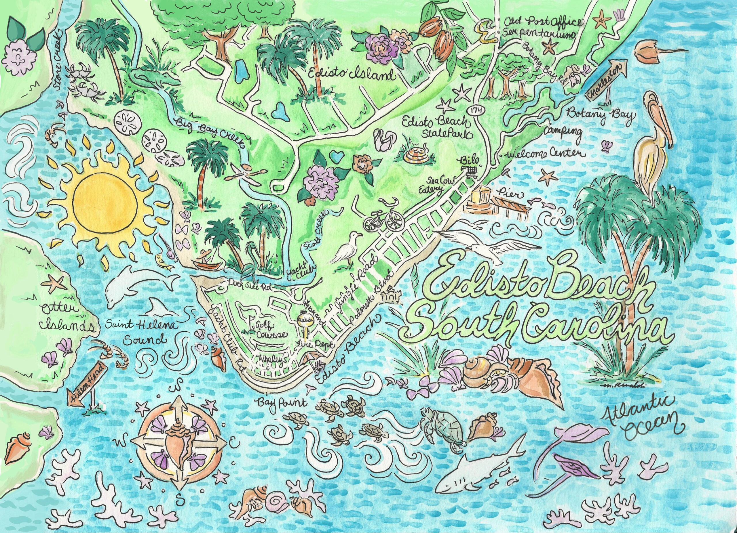 Edisto Beach Map Throw Blanker Pre-Order - Etsy for Map of Edisto Beach Sc