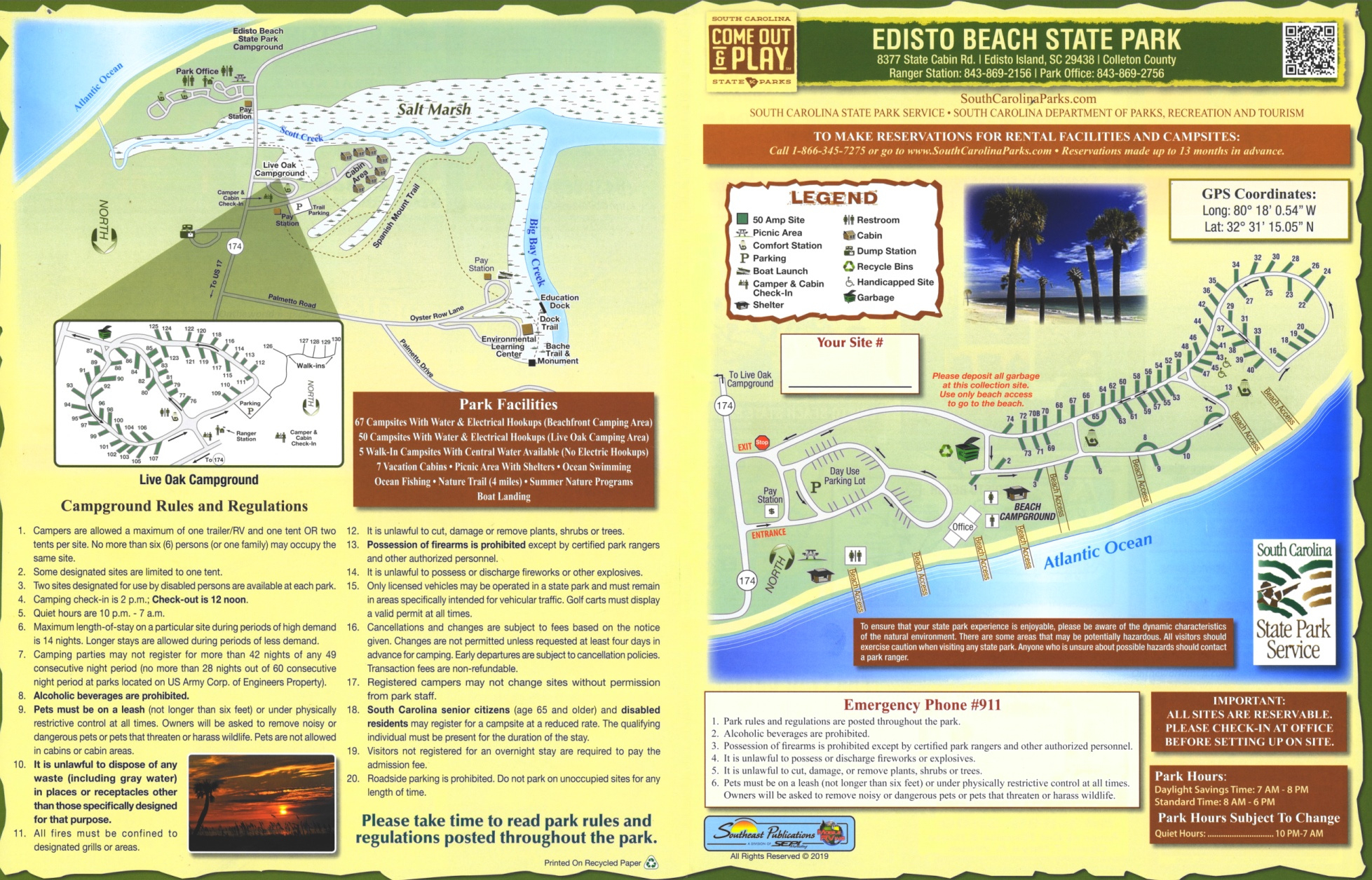 Edisto Beach State Park Campground Map - Ontheworldmap for Edisto Beach State Park Map