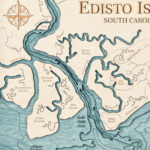 Edisto Island Nautical Map Wall Art   Sea And Soul Charts Throughout Map Of Edisto Beach Sc