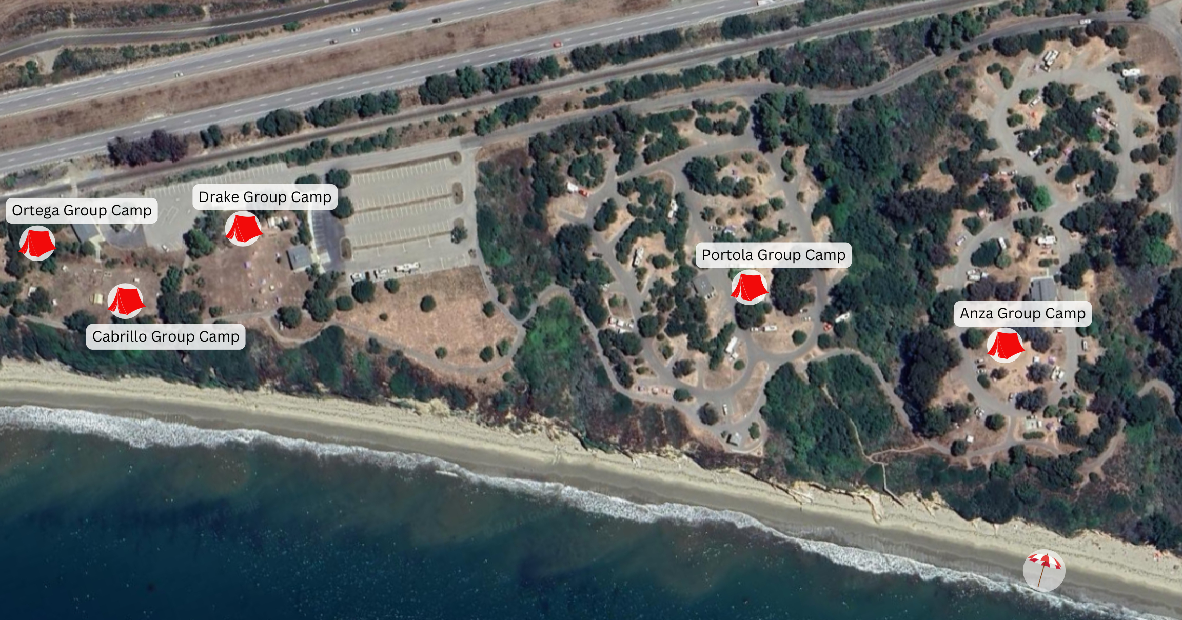El Capitan State Beach - Special Event Locations in El Capitan Beach Campground Map