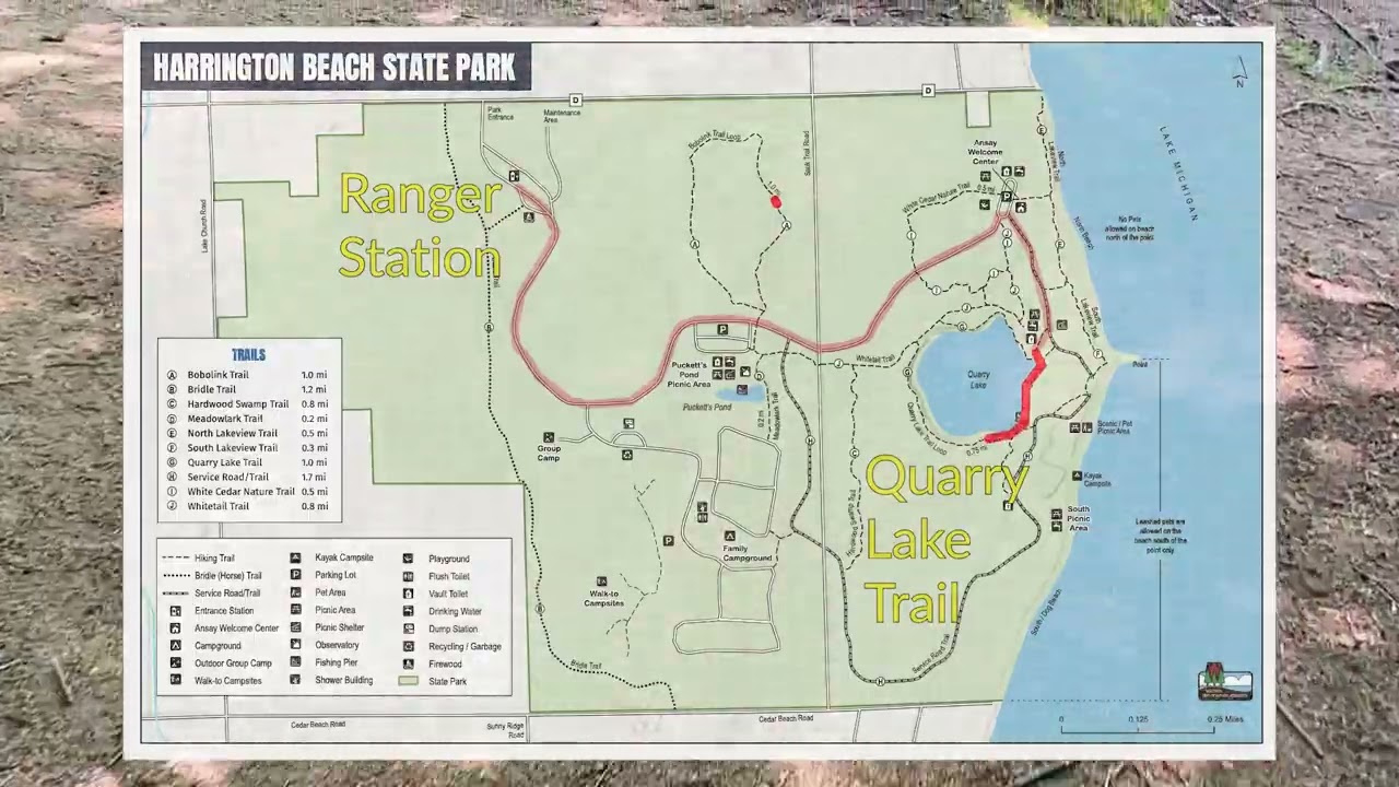 Episode #7 Harrington Beach State Park|Day Hike|Wisconsin State Park Trails in Harrington Beach State Park Map