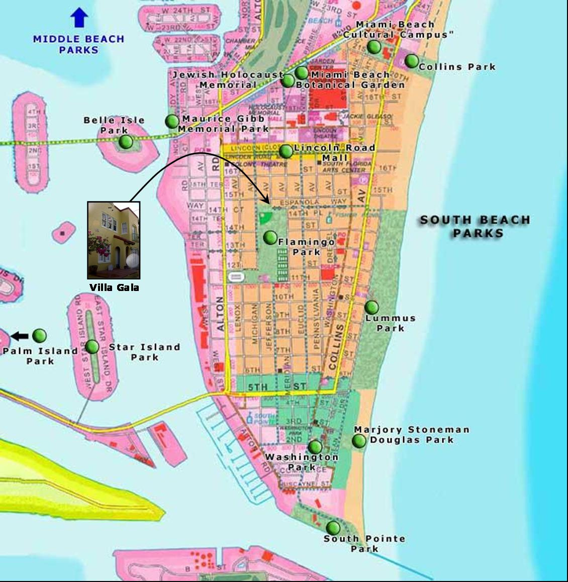 Exotic Places In The World: South Beach Miami with Map of Hotels in South Beach Florida