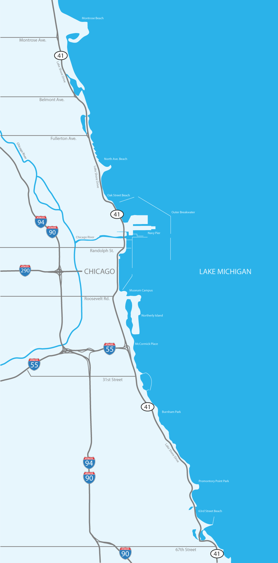 Explore The Harbors inside Map of Beaches in Chicago