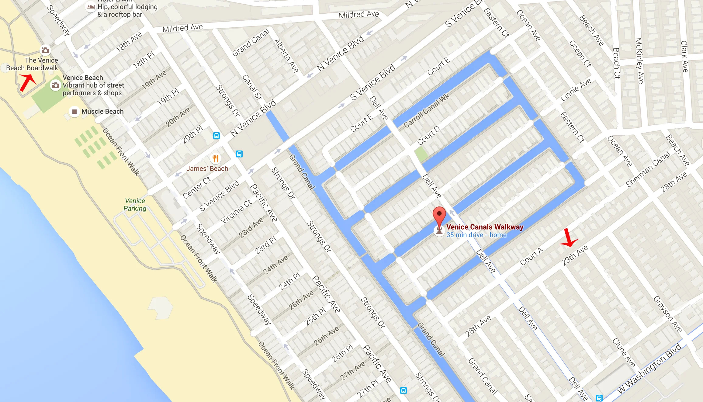 Exploring The Venice Canals Walkway - Travel Pockets regarding Google Maps Venice Beach Ca