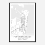 Fernandina Beach Florida Map Poster, Modern Home Decor Wall Art Print    Custom Maps & Posters For Map Of Fernandina Beach Fl