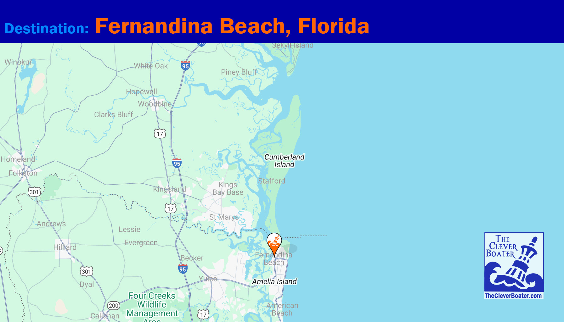 Fernandina Beach, Florida – The Clever Boater inside Map Of Fernandina Beach Fl