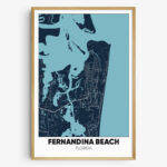 Fernandina Beach Map Print, Florida Wall Art, Fernandina Beach Fl In Map Of Fernandina Beach Fl