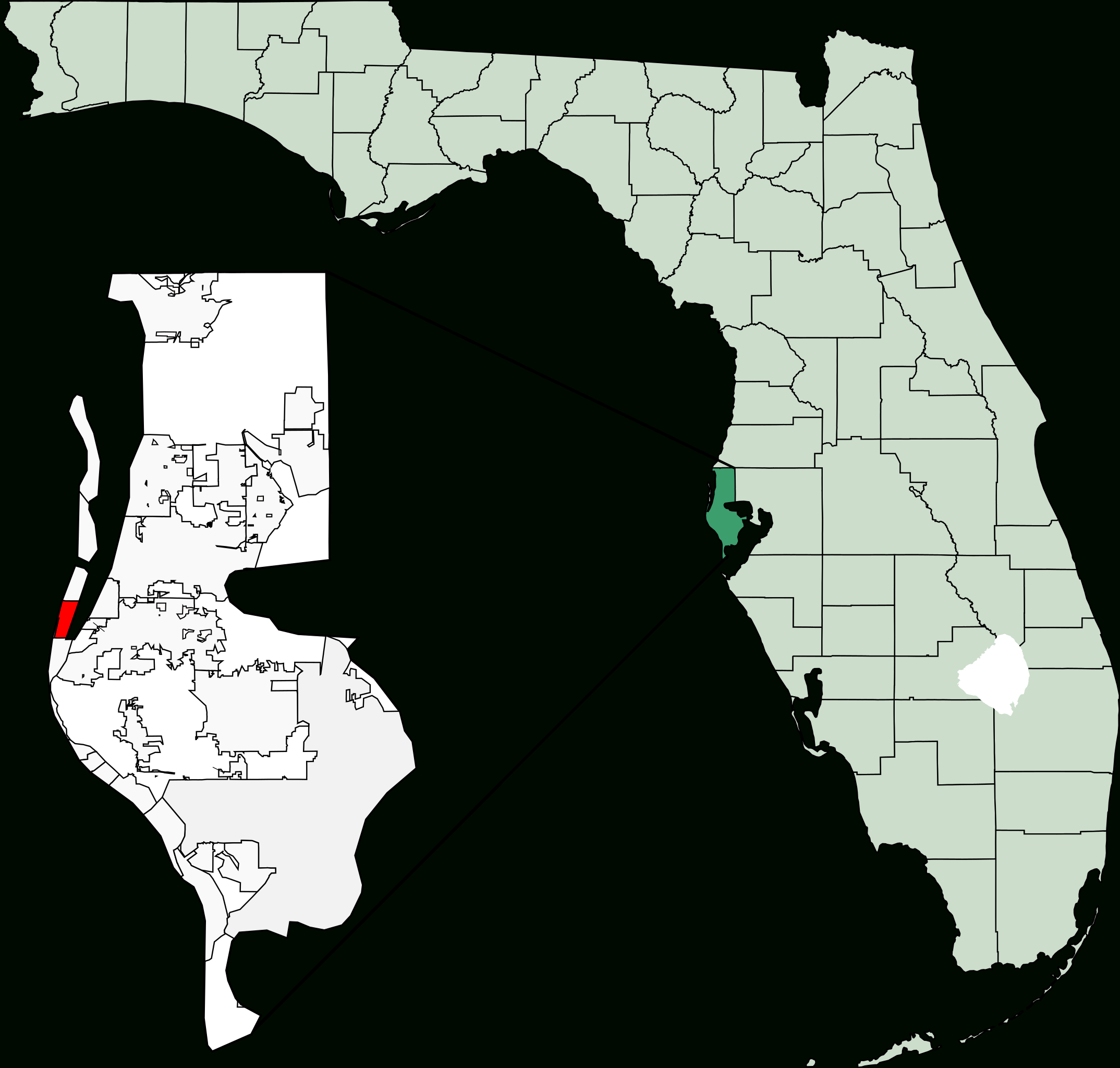 File:map Of Florida Highlighting Belleair Beach.svg - Wikimedia within Map of Belleair Beach Florida