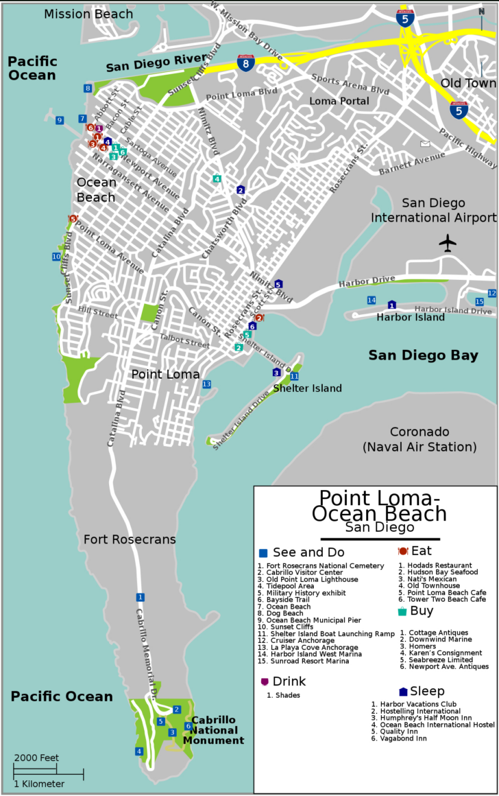 Map of Ocean Beach San Diego Map of Ocean Beach San Diego