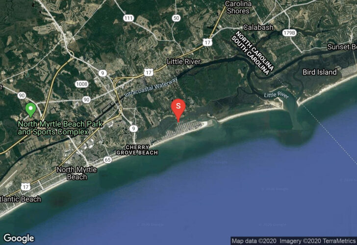 Map of Cherry Grove North Myrtle Beach Sc
