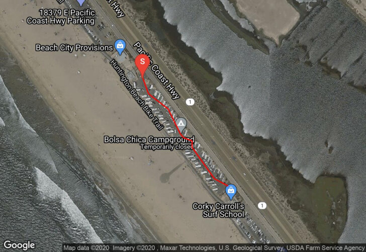 Map of Bolsa Chica State Beach