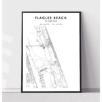 Flagler Beach City Map Print | Flagler Beach Florida Map Print For Map Of Florida Flagler Beach
