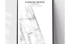 Flagler Beach City Map Print | Flagler Beach Florida Map Print regarding Map Of Flagler Beach Fl