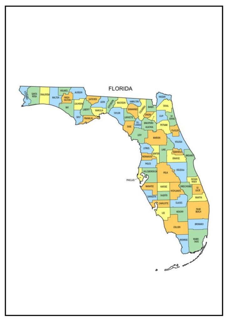 Map of Florida Counties East Coast