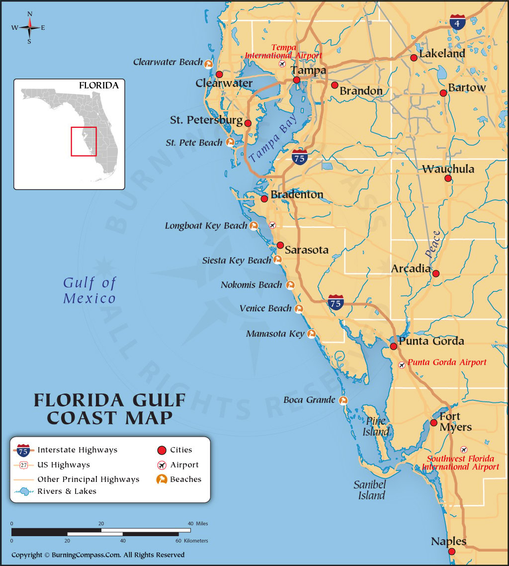 Florida Gulf Coast Map, Map Of Florida Gulf Coast throughout Map Of Florida Gulf Coast Destin