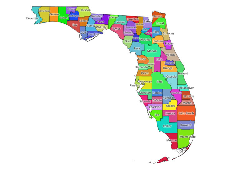 Printable Map of Florida East Coast