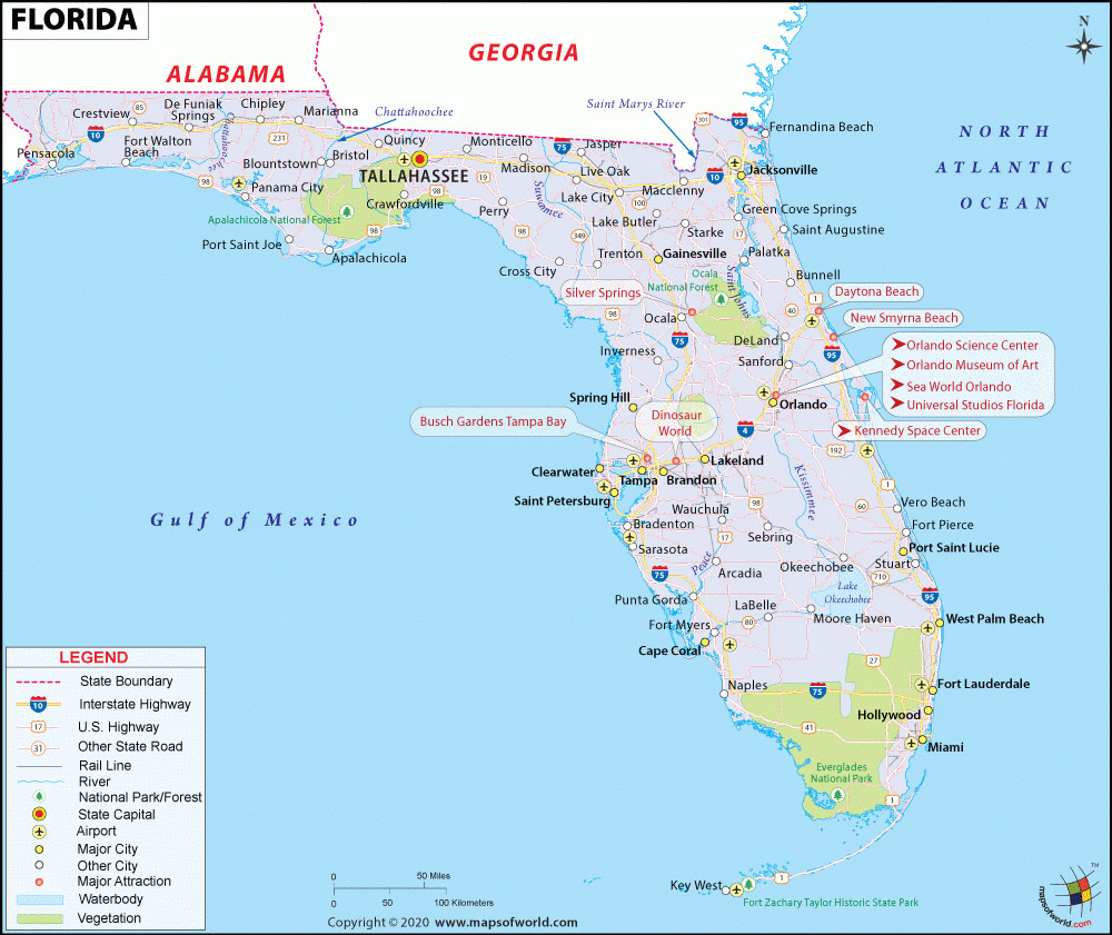 Florida Map | Map Of Florida pertaining to Map of Mid Florida West Coast