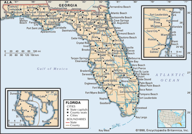 Map of Lower Florida Gulf Coast