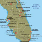 Florida Map With Major Cities And Airports With Map Of Florida East Coast Airports