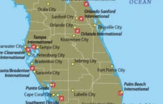 Florida Map With Major Cities And Airports with Map of Florida East Coast Airports