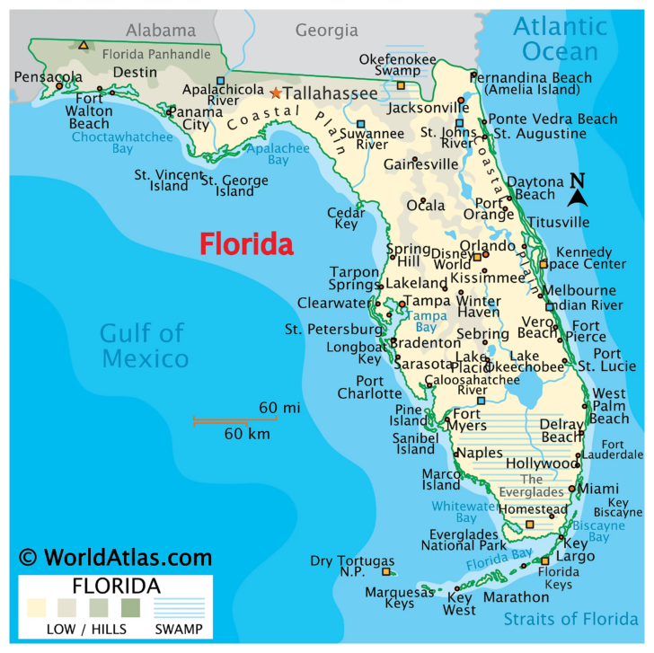 Detailed Map of West Coast of Florida