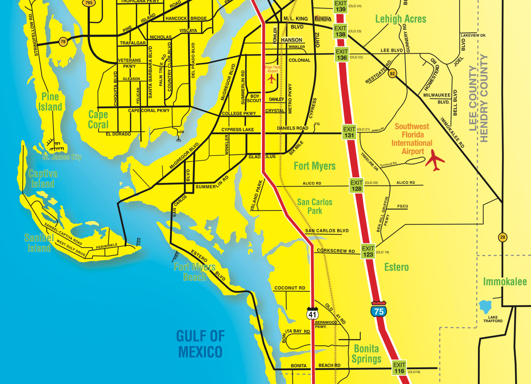 Florida Maps - Southwest Florida Travel for Map of South West Florida Coast