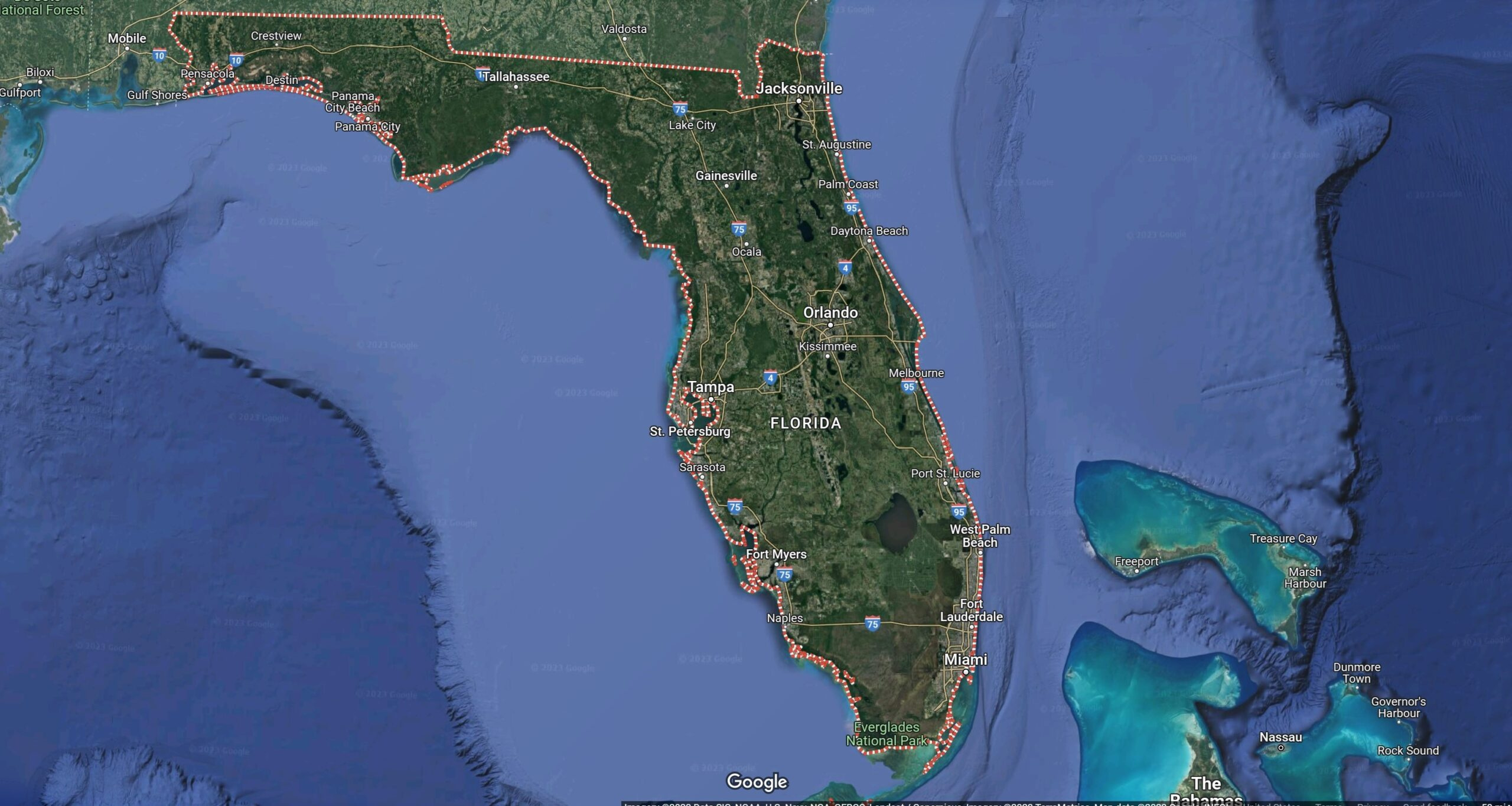 Florida Maps - Whiteclouds with Google Map Of Gulf Coast Of Florida With Cities