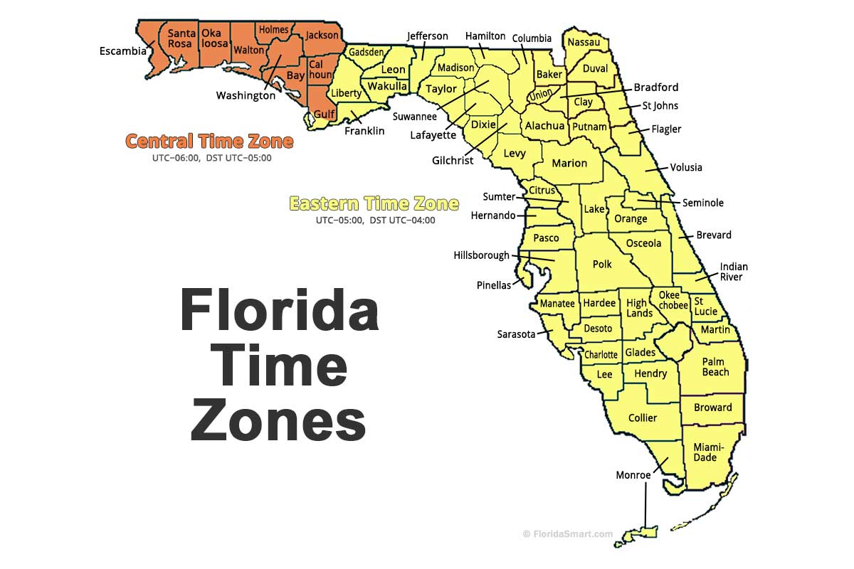 Florida Panhandle&amp;#039;S Weird Time Zone Line - Florida Smart for Show Map Of East Coast Of Florida