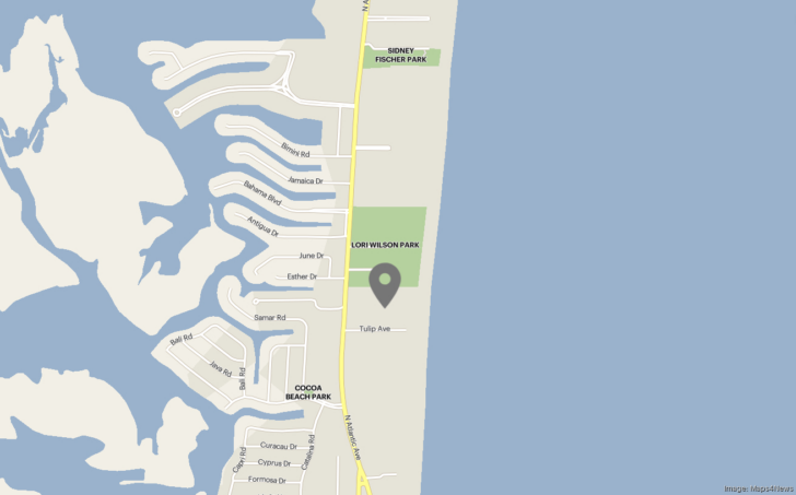 Map of Cocoa Beach Hotels Map of Cocoa Beach Hotels