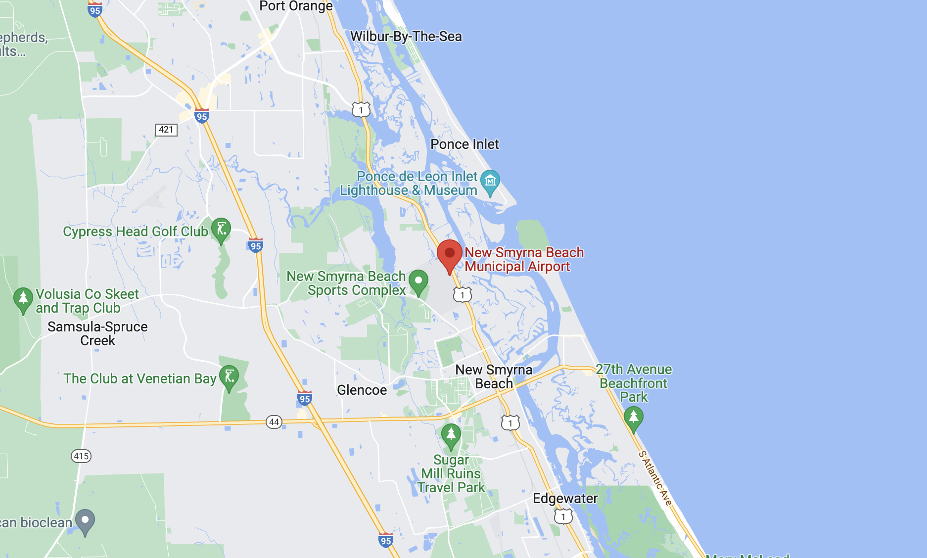 Fly Private To New Smyrna Beach Municipal Airport with New Smyrna Beach Google Maps