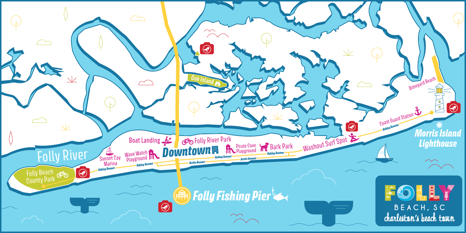 Folly Map And Visitor&amp;#039;S Guide | Visit Folly Beach, Sc with Folly Beach South Carolina Map