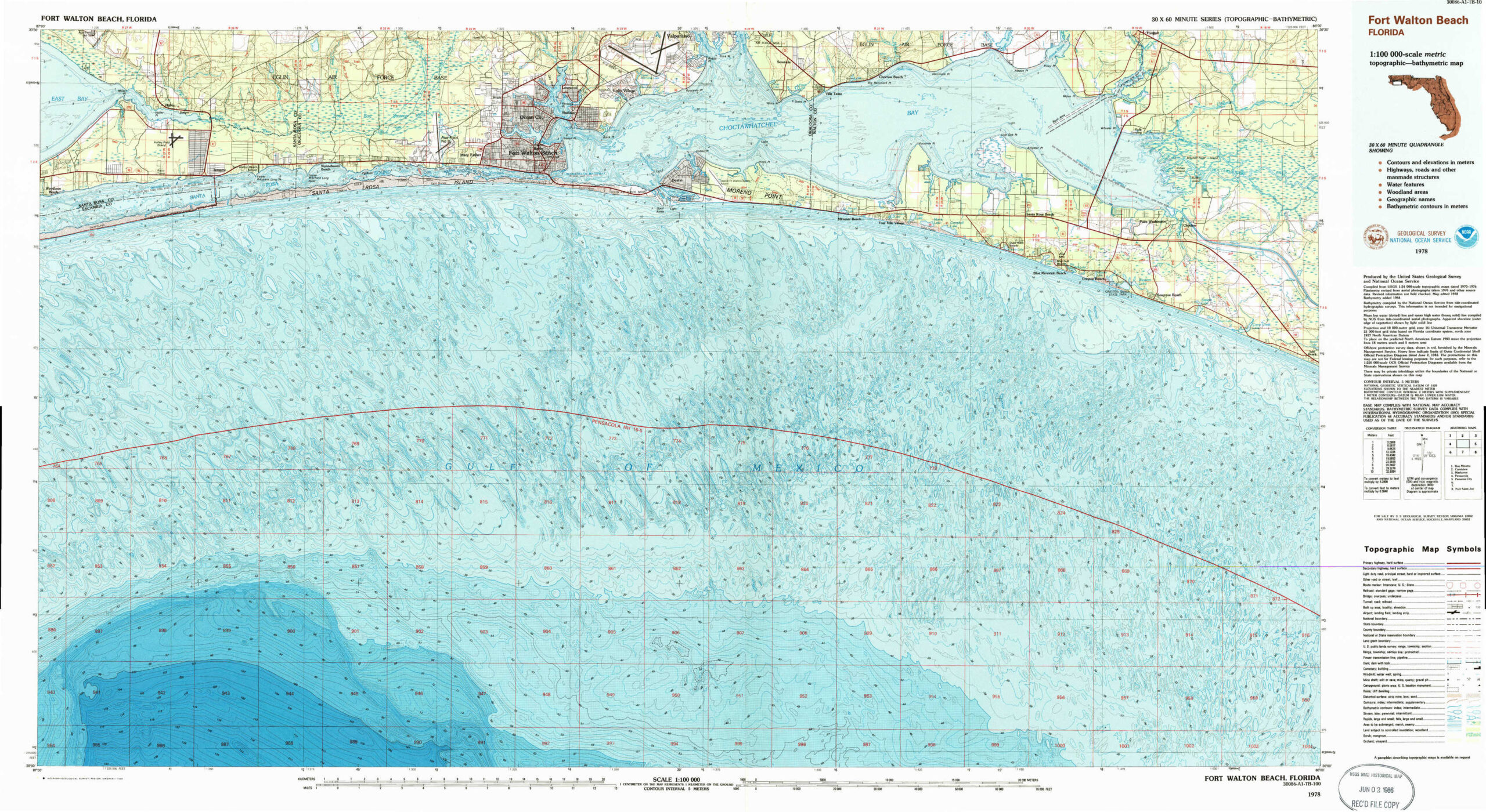 Fort Walton Beach Topographical Map 1:100,000, Florida, Usa throughout Florida Map Fort Walton Beach