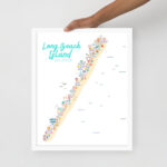 Framed Long Beach Island (Lbi) Print   Etsy Inside Map Of Long Beach Island Towns