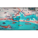Ft. Walton Beach Destin Retro Beach Map Panoramic Print Funky For Destin Beach On Florida Map