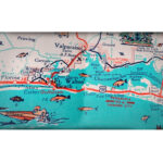 Ft. Walton Beach Destin Retro Beach Map Panoramic Print Funky With Map Of Beaches In Destin Florida
