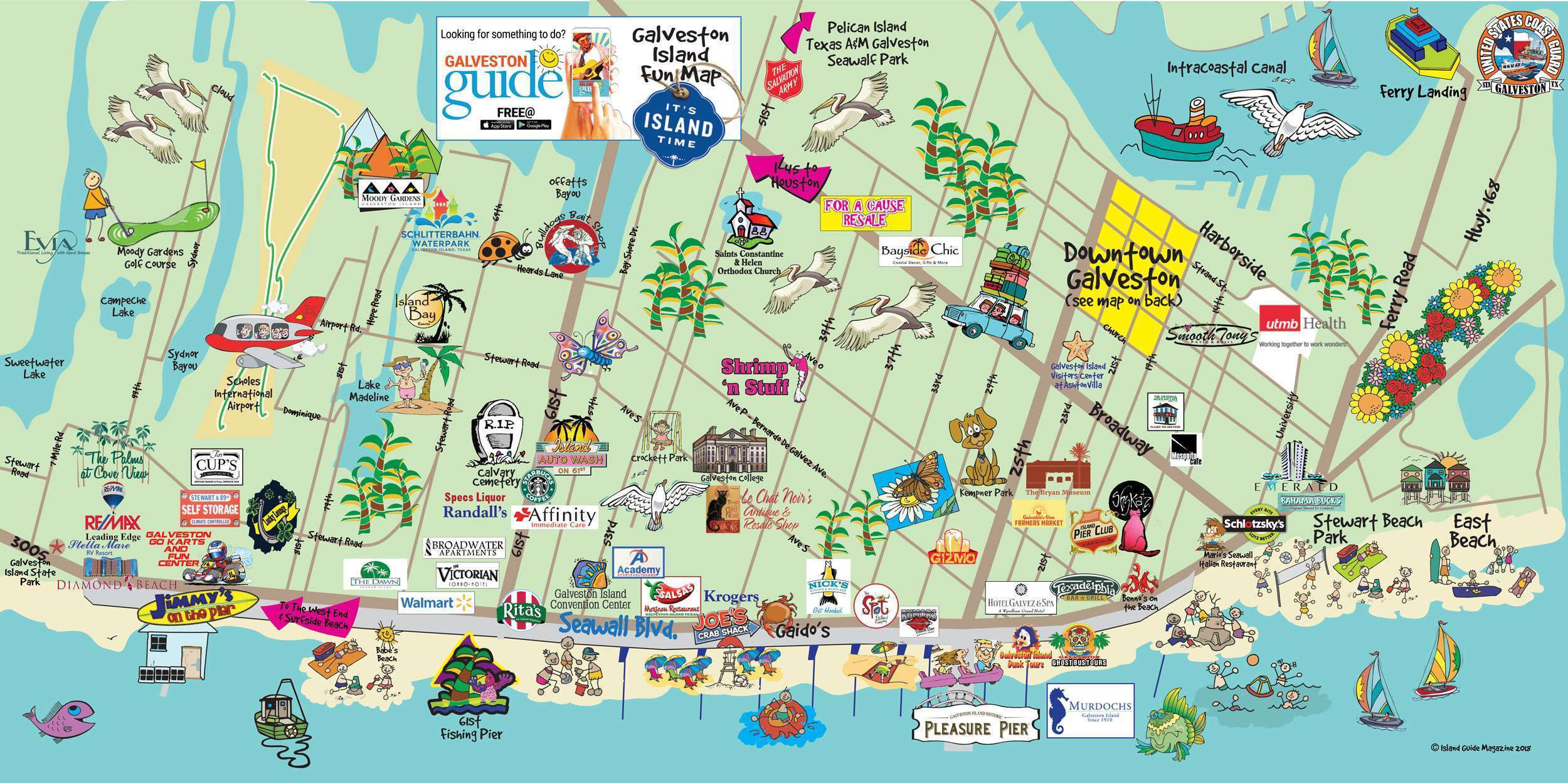Galveston Fun Maps – Galveston Island Guide inside Map of Beaches Galveston Tx