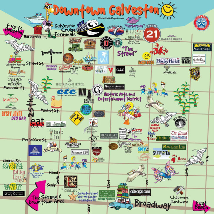 Map of Galveston Texas Beaches