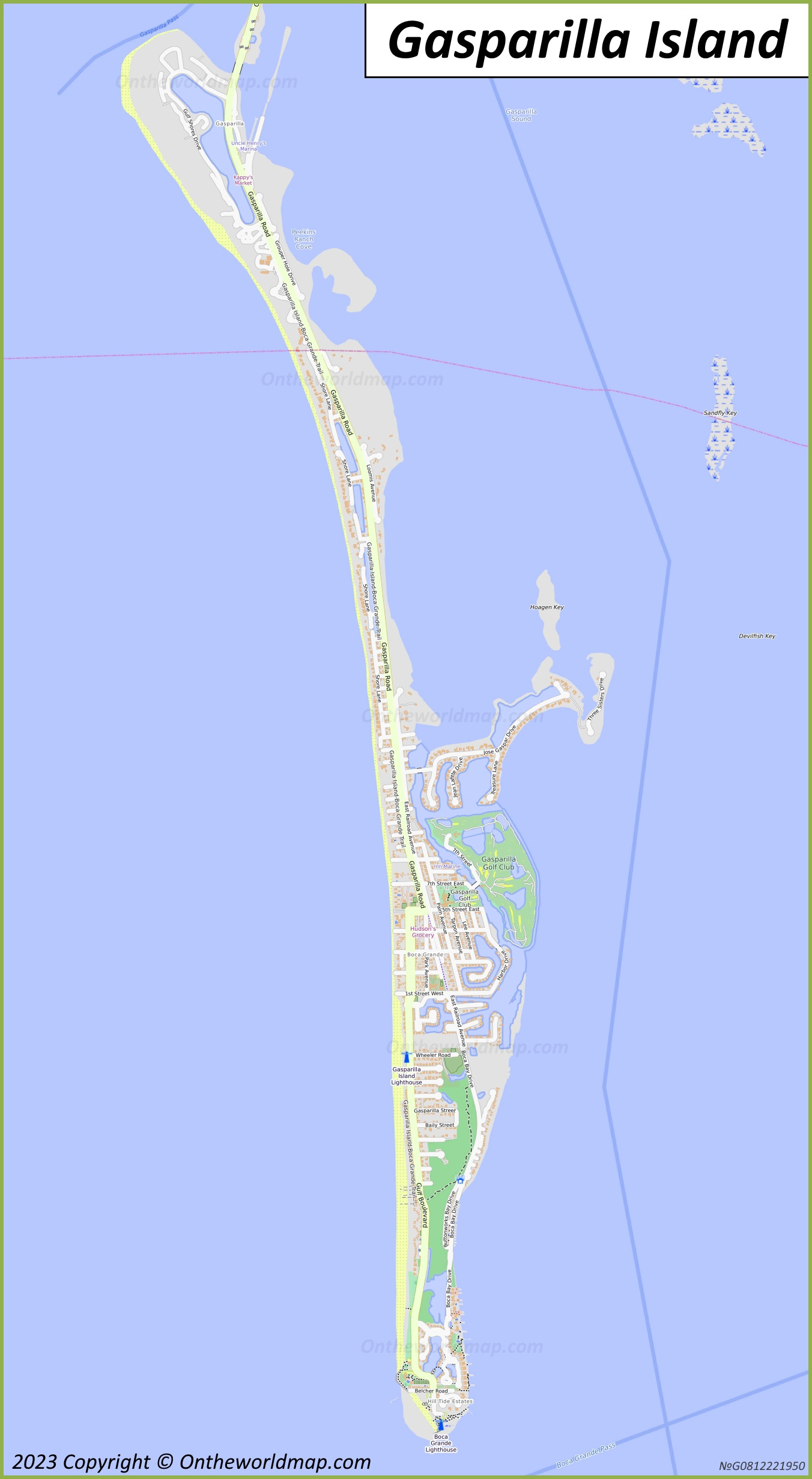 Gasparilla Island Map | Florida, U.s. | Detailed Maps Of for Boca Grande Beach Florida Map
