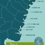 Georgia Coast Map: A Quick Overview Of Popular Beaches   Savannah With Map Of Beaches In Georgia