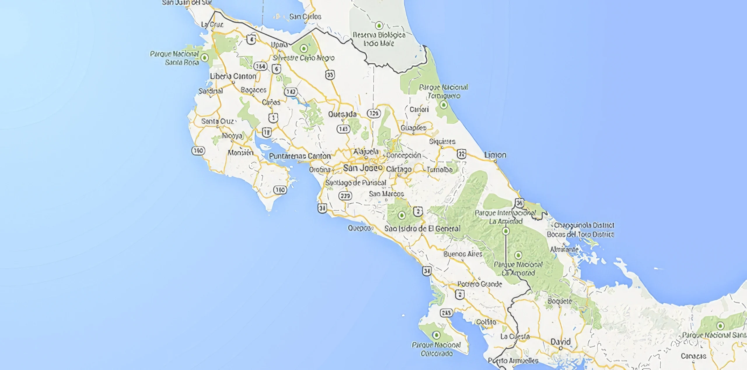 Google Maps Of Costa Rica with regard to Map Of Costa Rica Jaco Beach