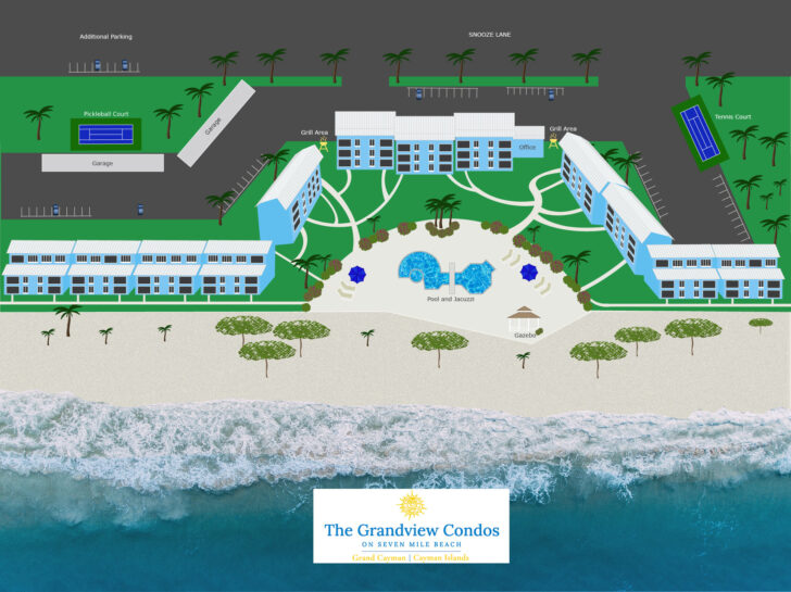 Map of 7 Mile Beach Grand Cayman