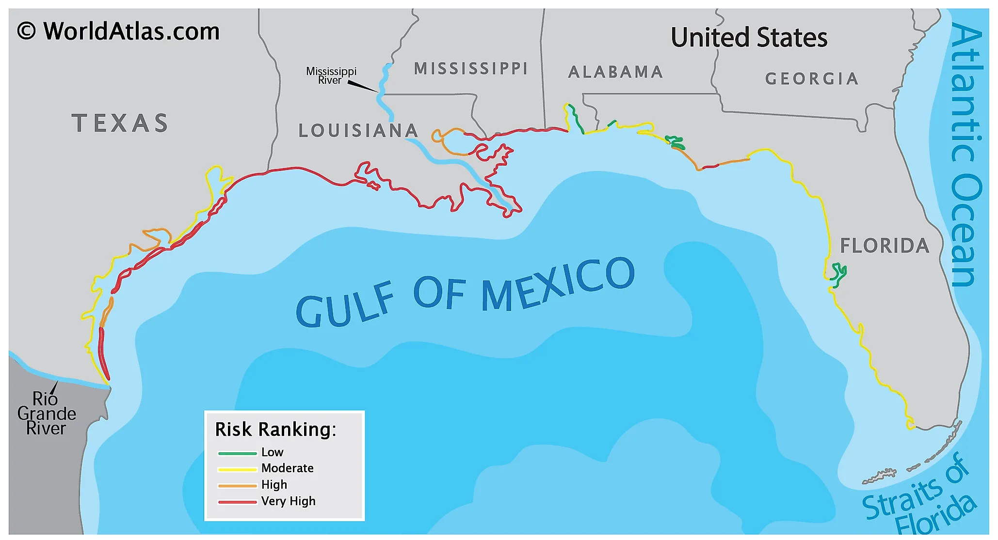 Gulf Coast Of The United States - Worldatlas within Map Of Alabama And Florida Gulf Coast