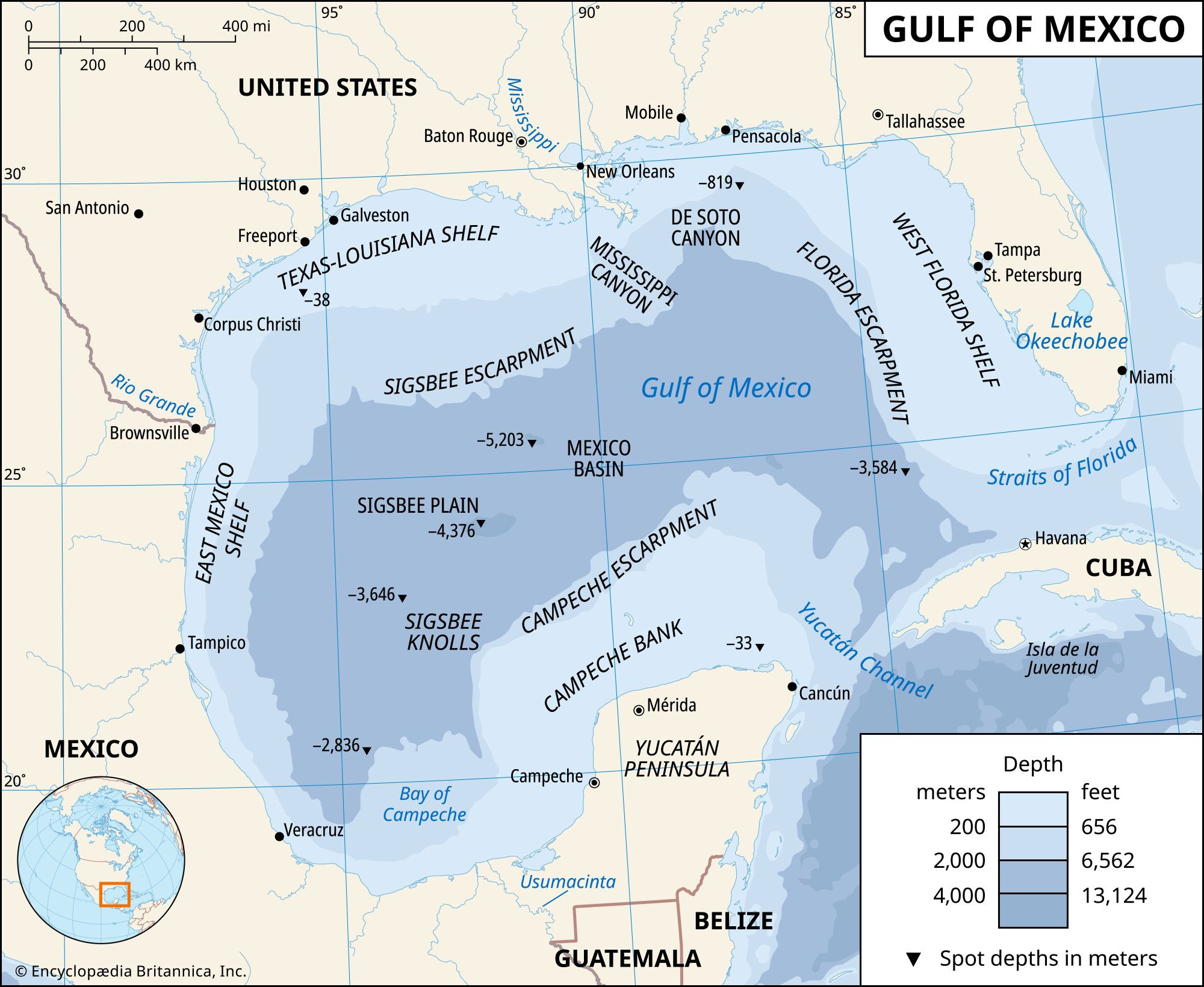 Gulf Of Mexico / Gulf Of America | Map, Name, Origin, Ecosystem intended for Map Gulf of Mexico Beaches